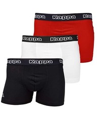 Kappa Tsuna Herren Boxershorts Unterwäsche Unterhose 6er Pack (Weiß/Rot/Schwarz)