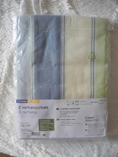 2 Schlaufenschals Vorhangschals Vorhänge Canvas Optik 140x245 cm blau grün beige