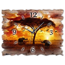 BM Holz Wanduhr leise lautlos