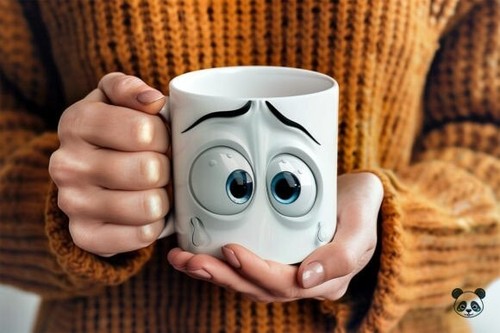 Kaffeetasse weinendes cartoon - weinendes,