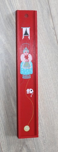 Rote stricknadelbox aus holz - rote,