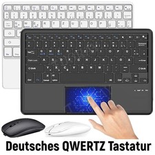 DE Touchpad Tastatur Funk Maus Wireless Kabellos Bluetooth Keybard QWERTZ Layout