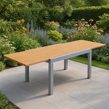 Gartentisch ausziehbar mit Aluminium-Prägung 130-260 x 80 cm