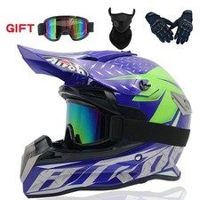 Fur Motorrad Motorrad Helm Integralhelm+Cross Brille+Handschuhe