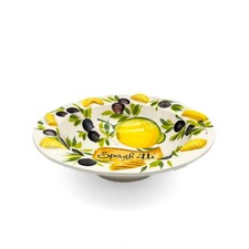 BASSANO KERAMIK SPAGHETTI SCHÜSSEL 22 CM ZITRONE MIT OLIVE MOTIV AUS ITALIEN