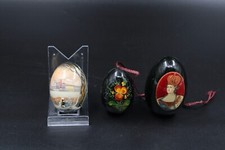 Set aus 3x russische Persönlichkeiten Eier Ikone Signiert Pappmasche Vintage