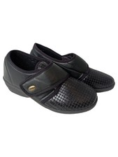 ANATOMIC & CO Damen Hausschuhe Gr. 40 Schwarz Komfortabel Klettverschluss