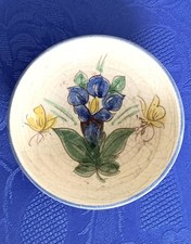 zauberhafter Hindelanger Keramik Teller Handarbeit Enzian Vintage