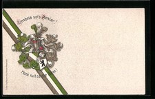 Präge-AK Cimbria sei´s Panier!, Hora ruit, carpe diem!, Studentenwappen 