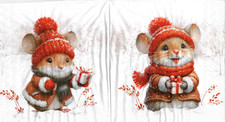 4 lose Lunch Servietten Napkins Maus Winterlandschaft Geschenk Shabby