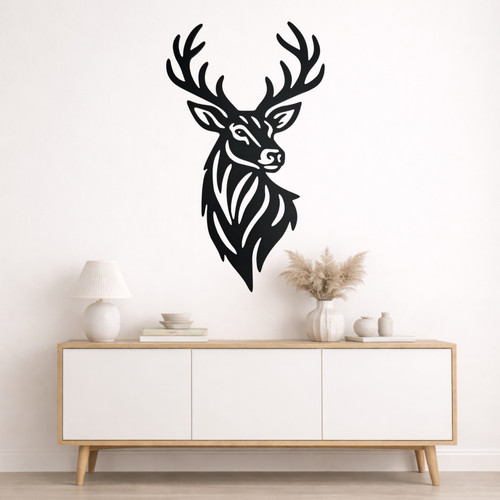 Wandbild hirsch holz effekt - hirsch,