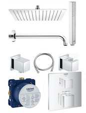 Grohe Thermostat Unterputz Duscharmatur Set Grohtherm Cube mit Regendusche 30 cm