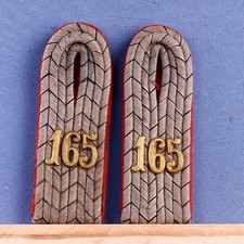 Preussen Paar Schulterklappen Artillerie Regiment 165  Leutnant