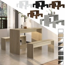 3-tlg.Sitzgruppe Set Tischgruppe Essgruppe Esstisch Tisch mit 2 Bank Zimmermöbel