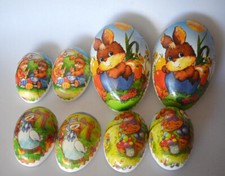 Alte  Papp Osterei Pappmache Ostern 4 Stück Ostern Osterdeko