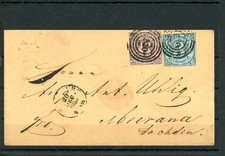 Thurn und Taxis: Mi.Nr.9 + 12 MIF auf Brief "220" Frankfurt