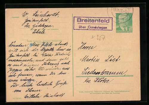 Ansichtskarte landpoststempel - ansichtskarte,