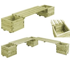 Gartenbank mit pflanzgefäßen - gartenbank,