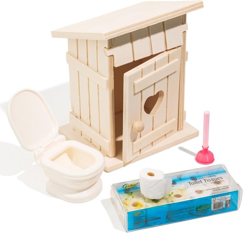 Wichtel toilette holz - holz, mini