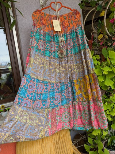 Seide patchwork stufen maxi - patchwork,