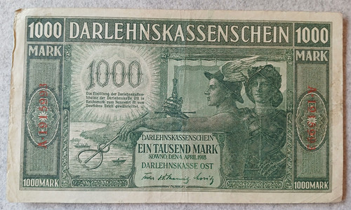 1000 mark kowno 1918 banknote - kowno,