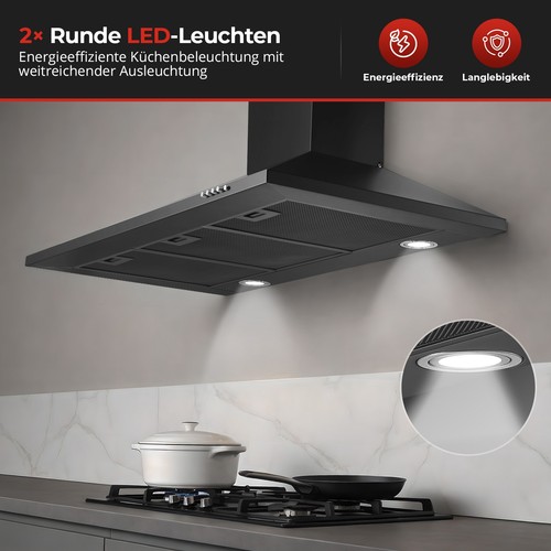 90cm schwarz dunstabzugshaube - schwarz,