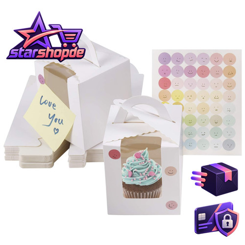 Cupcake transportbox 1er weiß - cupcake,