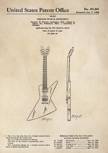 Patentdruck gibson gitarre - patentdruck, /