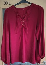 Bluse satin burgund - , rot