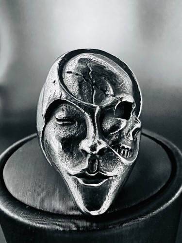 Totenkopf zwei gesichter ring - zwei,