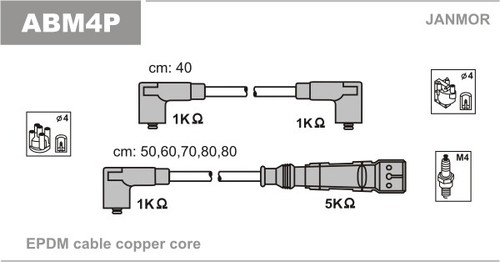 Janmor abm4p ignition cable - ignition,