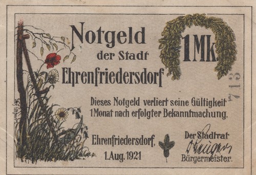 Ehrenfriedersdorf notgeld - notgeld, 1