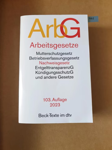 Arbeitsgesetze arbg 103 - arbeitsgesetze,