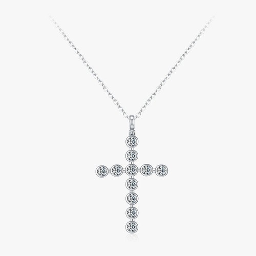 Moissanit kreuz anhänger 10 - kreuz, 1,10