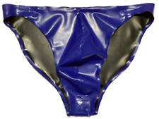 Latex Slip Herren Gr. XL blau - schwarz NEU! 0,40mm  stark