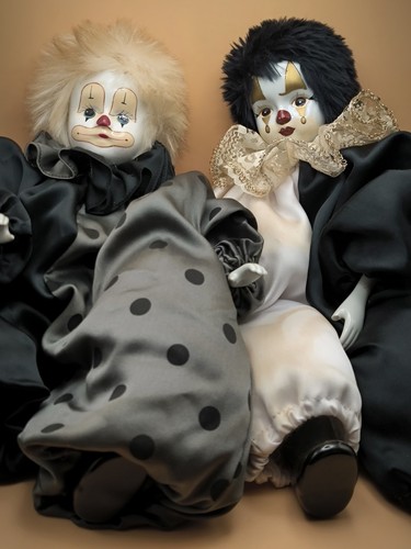 Alte porzellan clowns - 2,