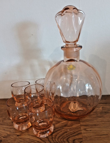 Vintagealtes rosalinglas set - rosalinglas,