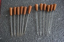 Vintage Cocktailgabel / Cocktail Piekser / z.B. für Oliven- 6+6 Stück - Teakholz