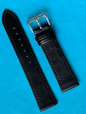 Eichmüller Lederband 20 mm schwarz Uhrband Band Uhrarmband mit Naht