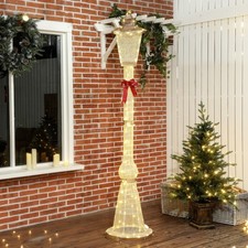 Outsunny 2,15 m beleuchteter Laternenpfahl, 155 LEDs, Weihnachtslaterne, Gelb