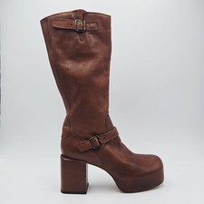 Damenschuhe MOMA 37 Stiefel Dunkelbraun Leder Louvre 169CND