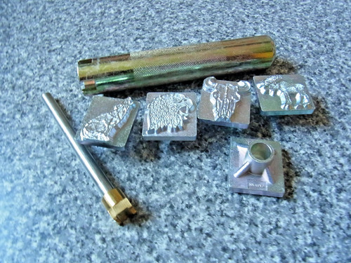 Leder prägestempel 5st - leder,