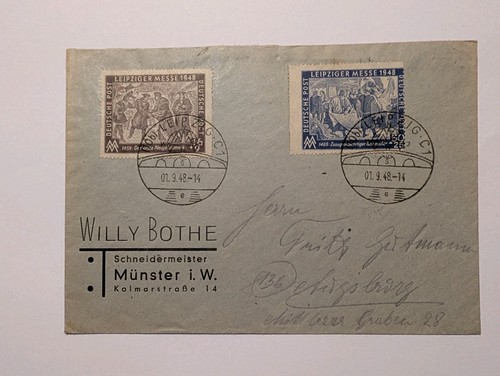 Sbz beleg leipziger - messe, 1948