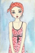 MÄDCHEN Tusche Aquarell