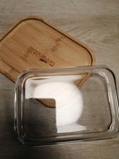 Butterdose - Nachhaltiger Behälter aus Bambus mit Deckel aus Glas