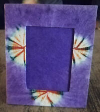 2er Set Bilderrahmen Handgeschöpften Papier Standrahmen Batik Lila Unikat Rahmen