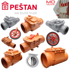 Rückstauklappe Rückstauverschluss DN 50-200 mit Verriegelung in Orange und grau