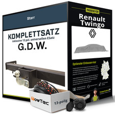 Für RENAULT Twingo I Typ C06 Anhängerkupplung starr +eSatz 13pol uni. 01-07 NEU