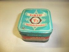 alte Blechdose Reklamedose Dose Grip Stahlstecknadeln Reklame Werbung selten