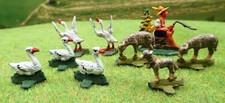 KONVOLUT 9x Alte Zinnfiguren Tiere Schafe Gänse Schaf Gans Zinnfigur Metall